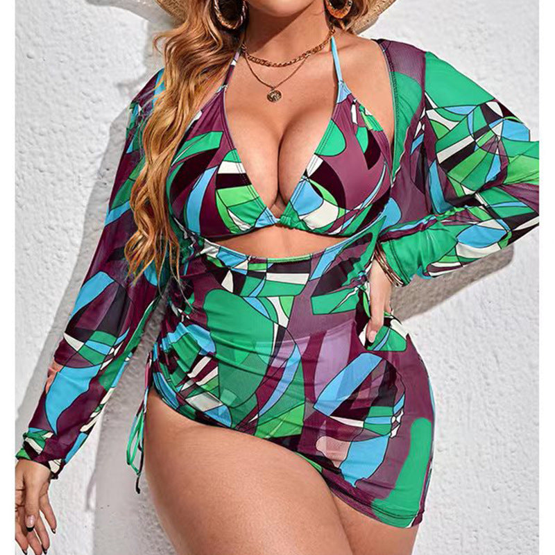 3 piece 2024 plus size swimwear